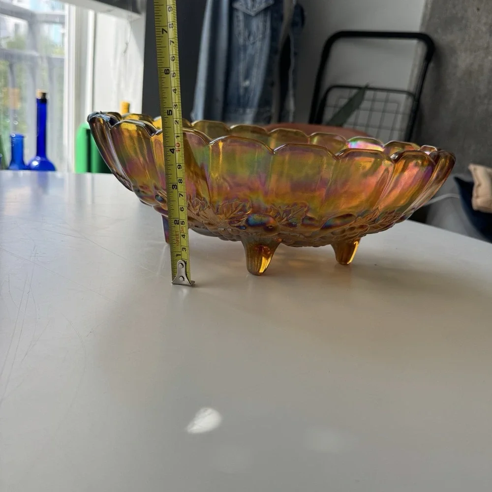 VTG Indiana Carnival Glass Footed Fruit 12
